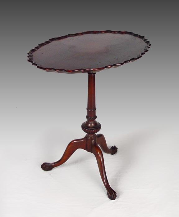 FLAME GRAIN MAHOGANY TILT TOP TEA