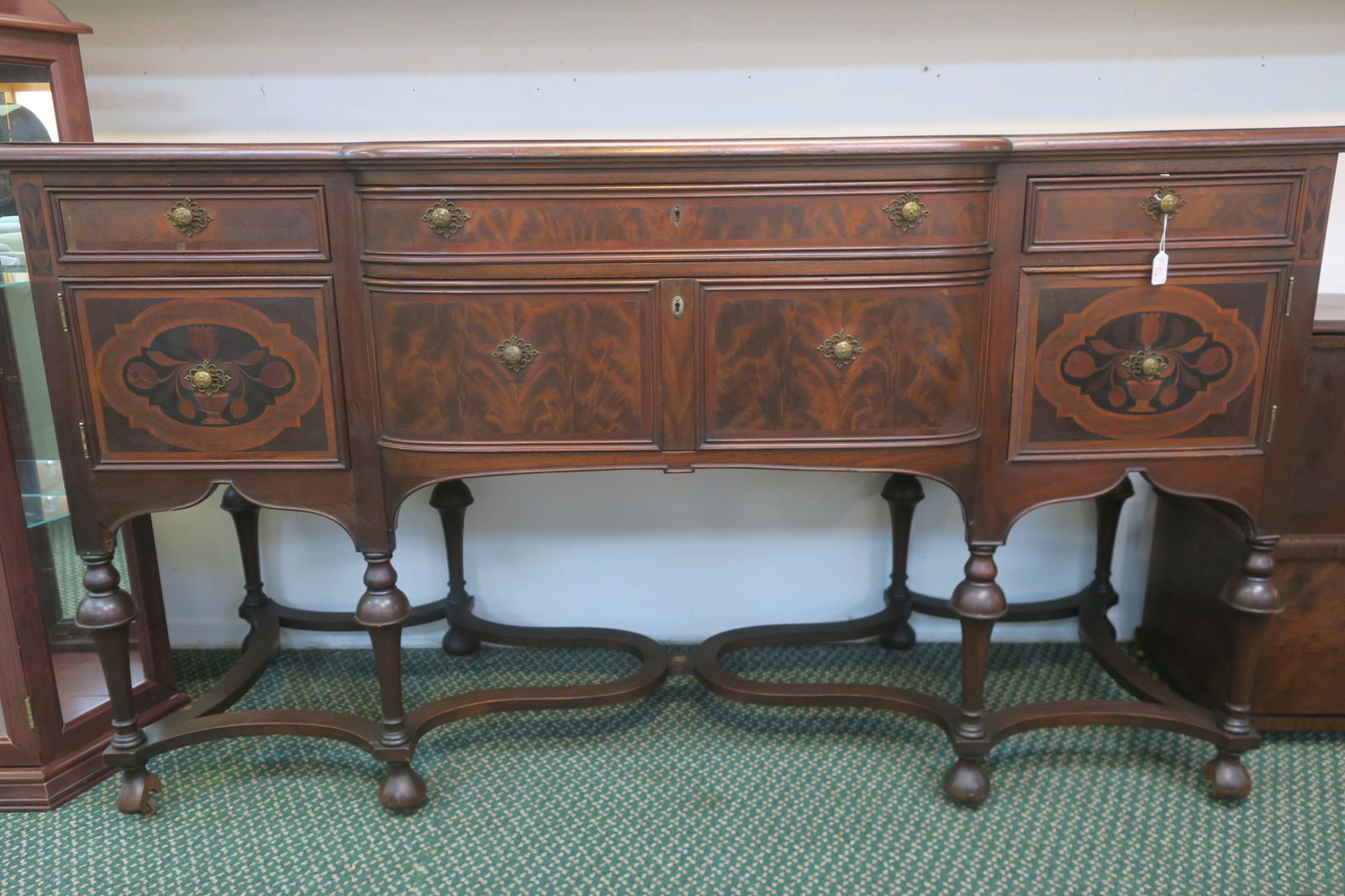FLAME MAHOGANY MARQUETRY JACOBEAN