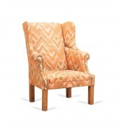 FLAME STITCH UPHOLSTERED WALNU