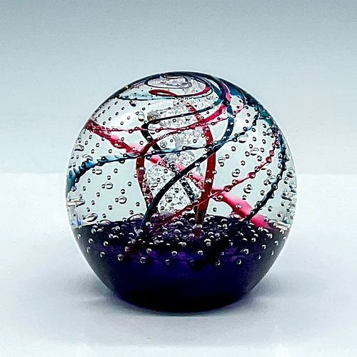 FLAMENCO ART GLASS PAPERWEIGHT, RED