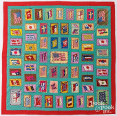 FLANNEL TOBACCO FLAG QUILT, EA