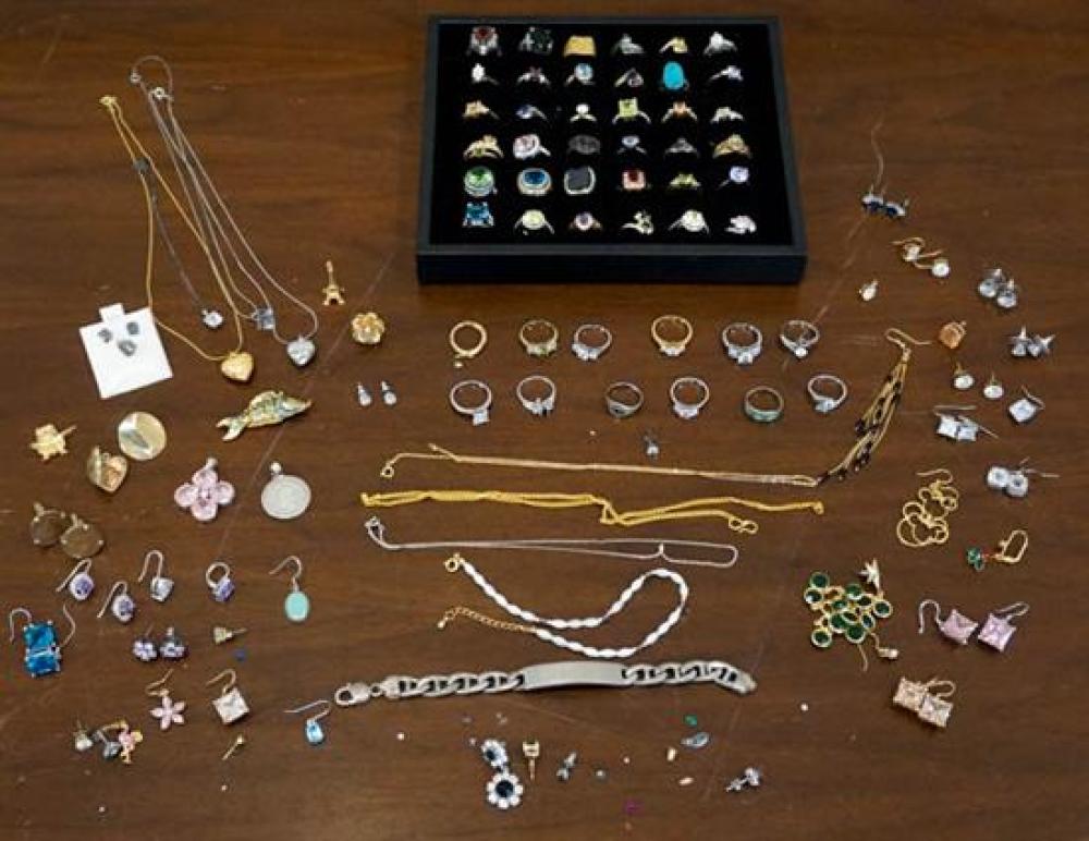 FLAT OF COSTUME JEWELRY,