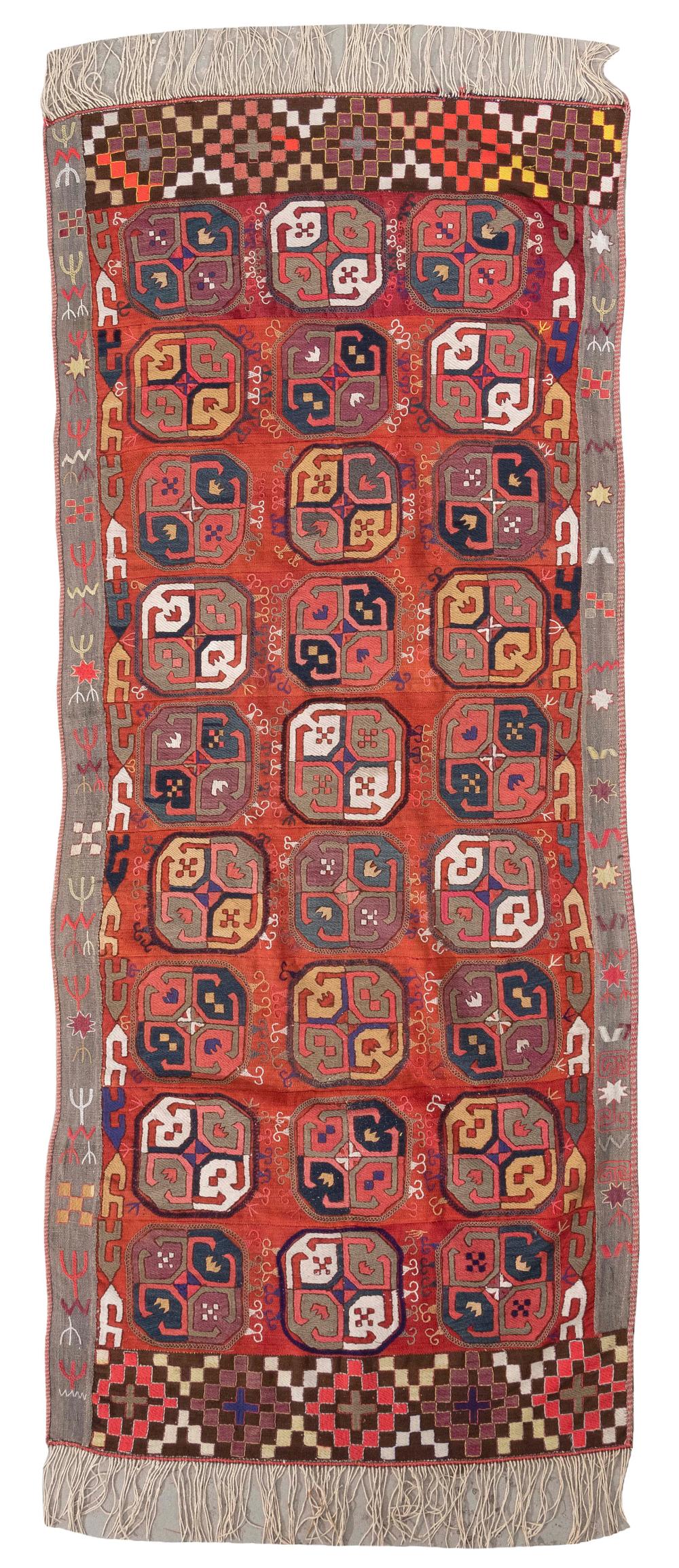 FLATWOVEN BOKHARA DESIGN RUG: