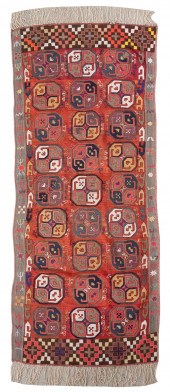 FLATWOVEN BOKHARA DESIGN RUG: