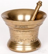 FLEMISH BRONZE MORTAR AND PEST