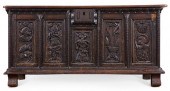 FLEMISH CARVED WOOD DOWRY CHES