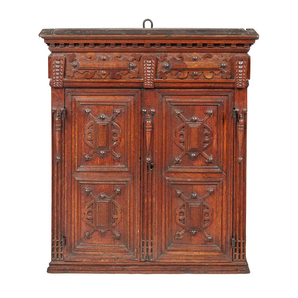 FLEMISH OAK HANGING CUPBOARD 17TH