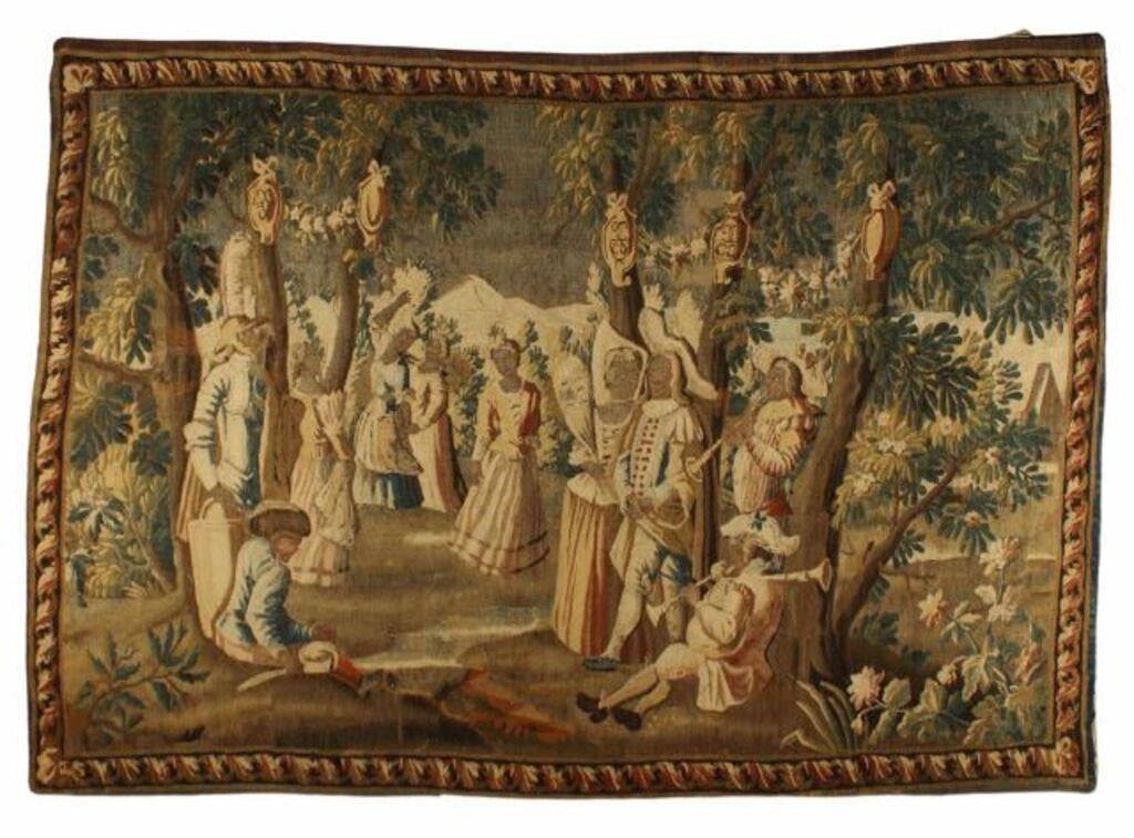 FLEMISH PASTORAL TAPESTRY, 89" X