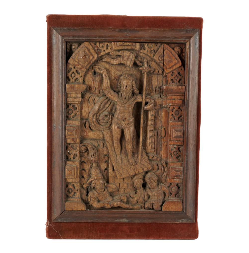 FLEMISH RELIEF-CARVED PANEL OF
