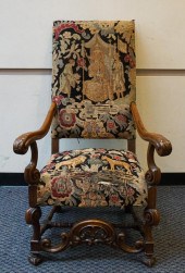 FLEMISH STYLE CARVED MAHOGANY