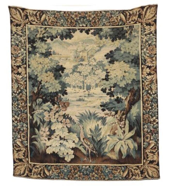 FLEMISH STYLE VERDURE TAPESTRY, 60"
