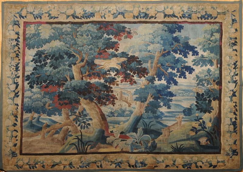 FLEMISH VERDUE TAPESTRY With a