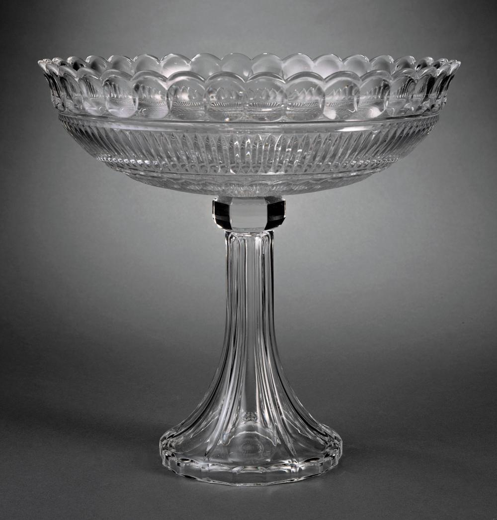 FLINT GLASS COMPOTE, ATTR. NEW