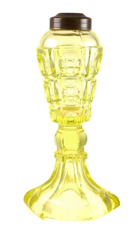 FLINT GLASS WHALE OIL LAMP,