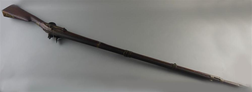 FLINTLOCK MUSKET, MARKED W.L.I.