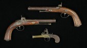 FLINTLOCK PISTOL & PAIR OF DUE