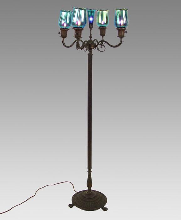 FLOOR LAMP WITH BLUE IRIDESCENT