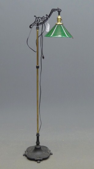 Floor lamp with green glass