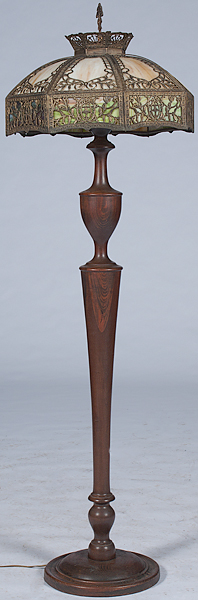 Floor Lamp with Slag Glass Shade