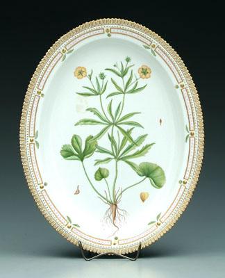 Flora Danica serving platter, marks