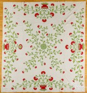 FLORAL APPLIQUé QUILT, 19TH C.