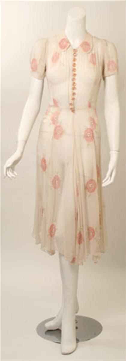 Floral chiffon shirtwaist