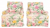 FLORAL CHINTZ SLIPCOVERED ARM