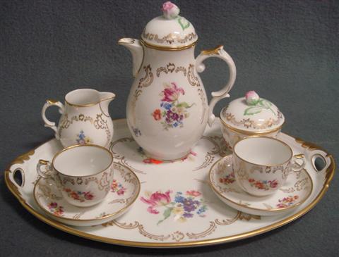 Floral decorated German porcelain