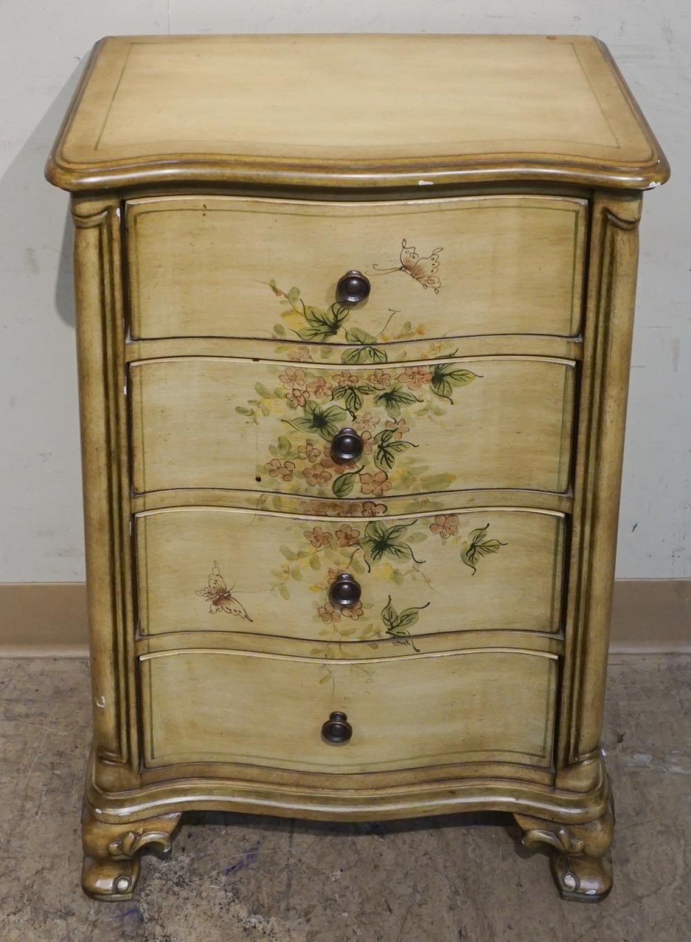 FLORAL DECORATED SIDE CHEST, 31 X