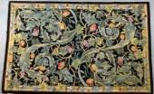 Floral Hand-Hooked RugDepictin