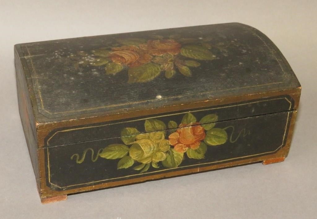 FLORAL PAINT DECORATED DOMED TOP