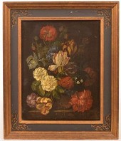 FLORAL STILL LIFE PAINTING SIG