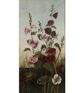 Floral still life with red, pi
