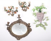 Floral tole style sconces, gla