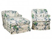FLORAL UPHOLSTERED CHAISE LOUN