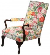 FLORAL UPHOLSTERED LOLLING CHA