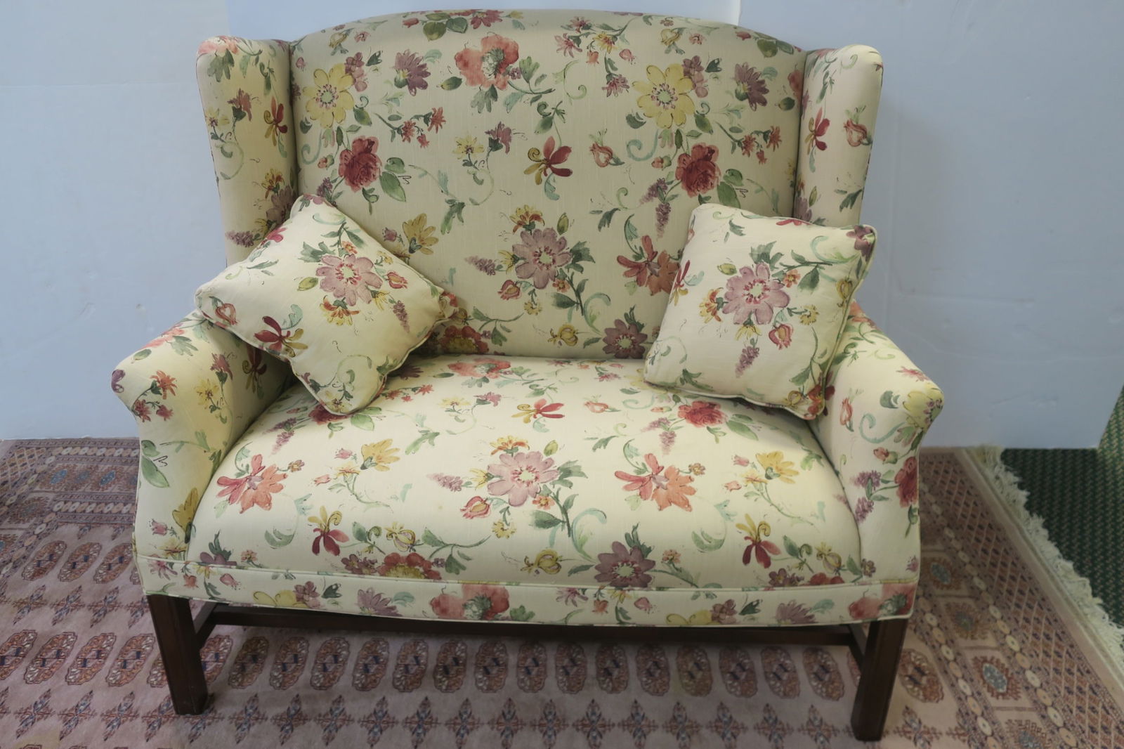 FLORAL UPHOLSTERED WINGBACK