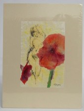 Floral watercolor signed ''T.