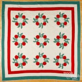 FLORAL WREATH APPLIQUé QUILT,