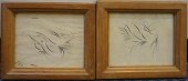 FLORAL/BIRD RENDERINGS, TWO IN