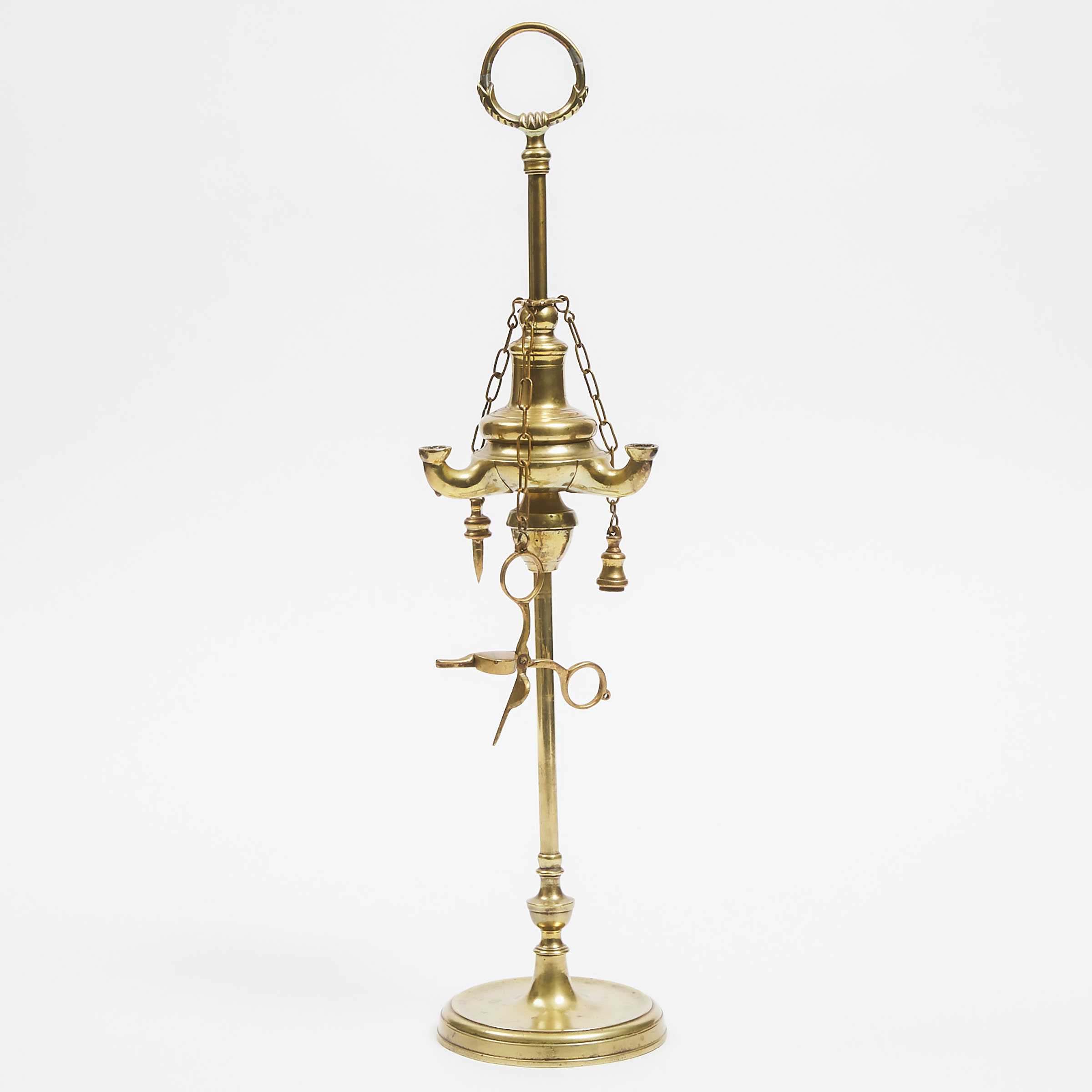 Florentine Brass Oil Lamp, 19th