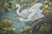 FLORIDA EGRETS PAINTING BY CIS