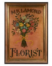 FLORIST TRADE SIGN Hand Painte