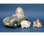"Flossie with Cat" artist doll