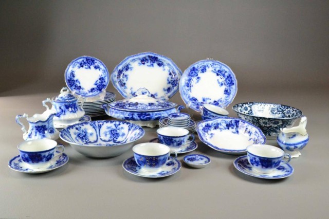 FLOW BLUE CHINA SET - RICHMOND