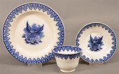 FLOW BLUE GEM PATTERN PLATE, C