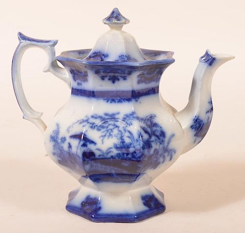FLOW BLUE IRONSTONE AMOY PATTERN