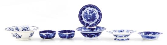 Flow blue porcelain bowls and