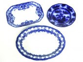 Flow blue: two platters  one w