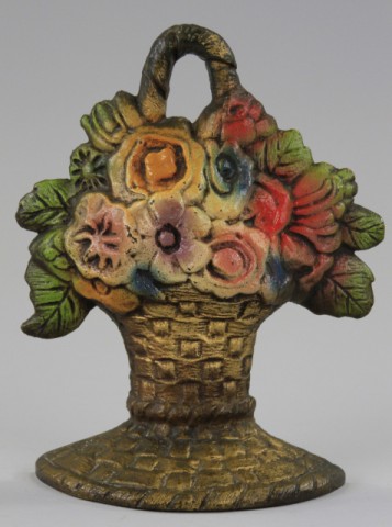 FLOWER BASKET DOORSTOP Cast iron